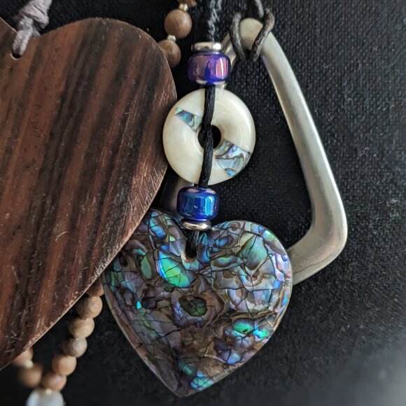 Funky Chucky mixed martial necklace bundle wood, abalone shell, metal shapes - Picture 7 of 9